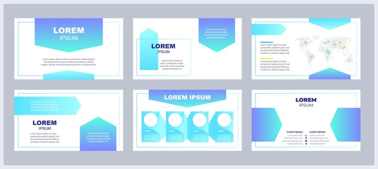 Vector marketing analytics presentation templates set