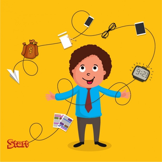 Vector marketing background with happy executive