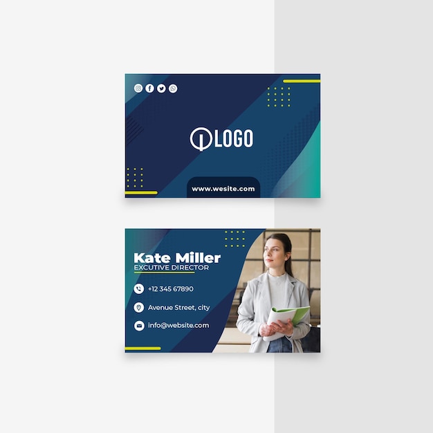 Vector marketing business double-sided business card template