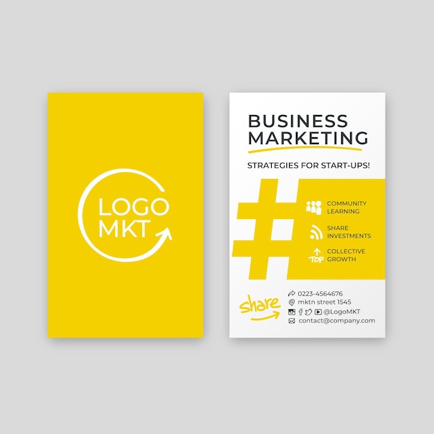 Vector marketing business double-sided business card