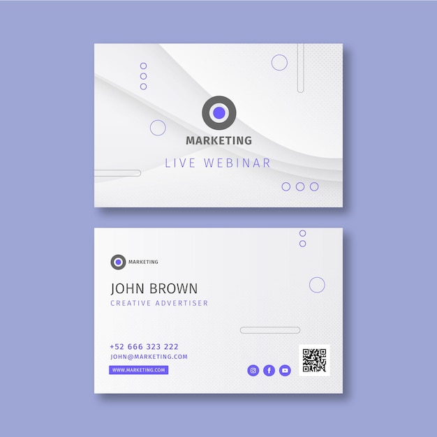 Marketing business horizontal business card