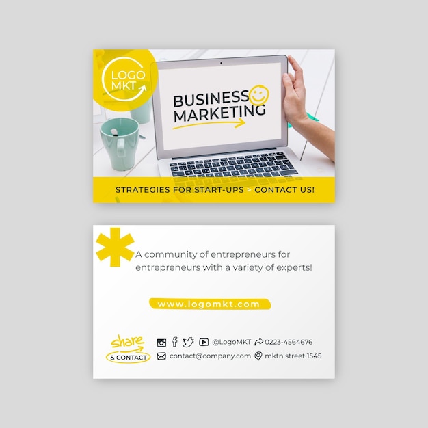 Marketing business horizontal business card