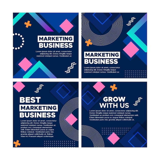 Marketing business instagram posts collection