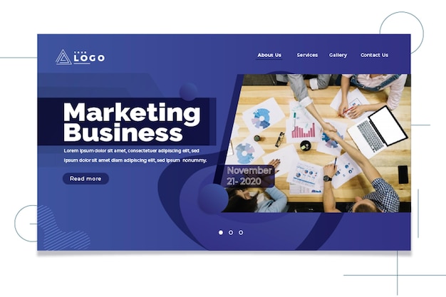 Vector marketing business landing page