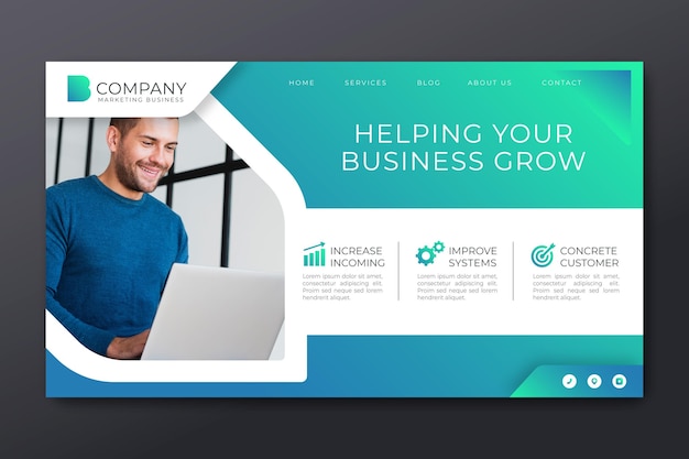 Marketing business landing page