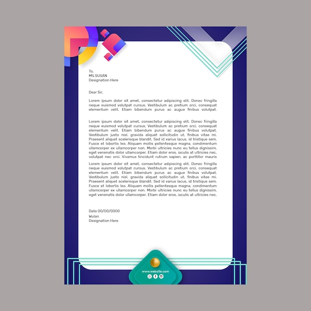 Marketing business letterhead template