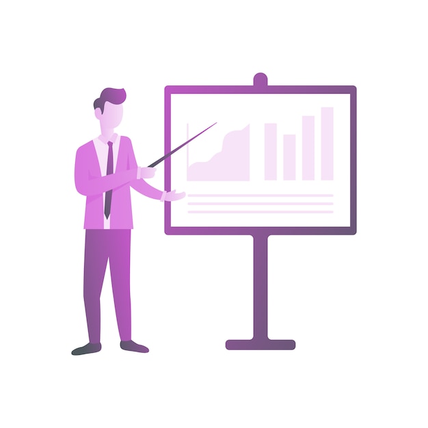 Vector marketing business male presentation illustration