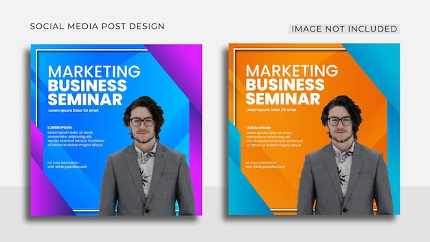 Marketing Business Seminar social media and instagram post template design Premium Vector