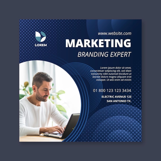 Vector marketing business square flyer template