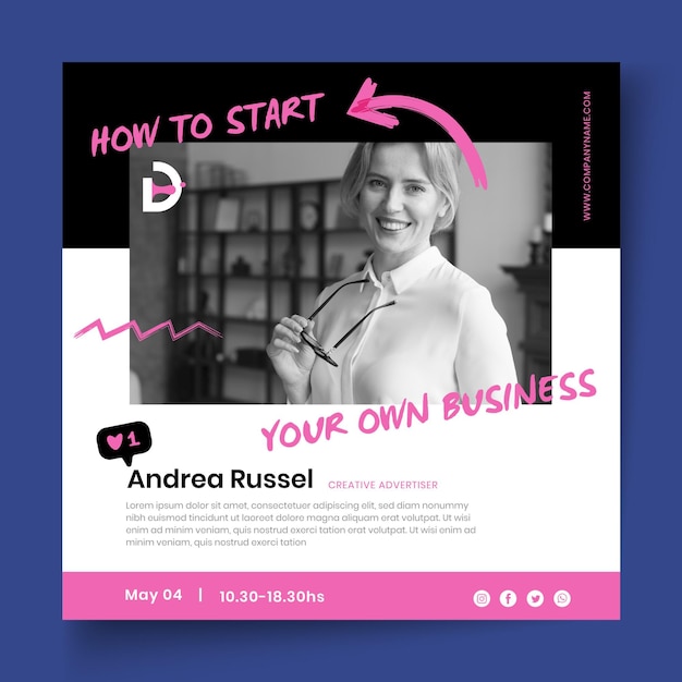 marketing business square flyer template