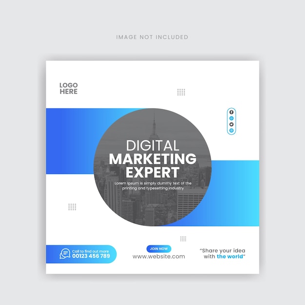 Marketing business square social media post or flyer design template premium vector