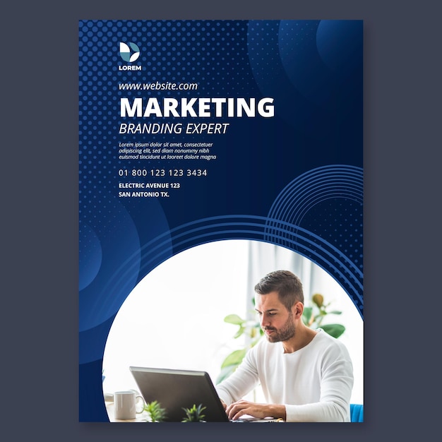 Vector marketing business vertical flyer template