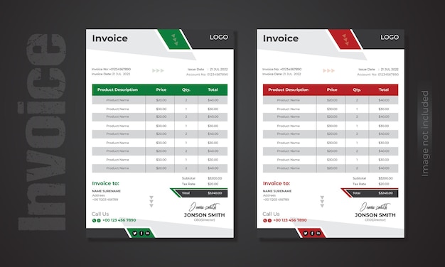 Marketing business vertical invoice template