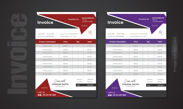 Marketing business vertical invoice template