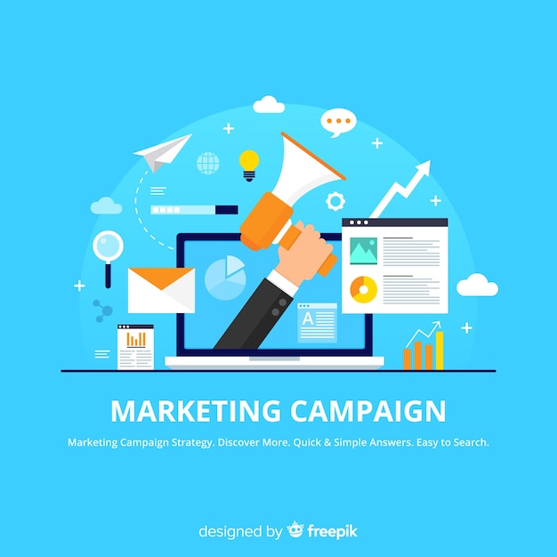 Marketing campaign flat background