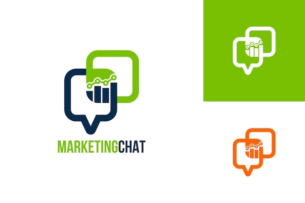 Marketing chat logo template design vector, emblem, design concept, creative symbol, icon
