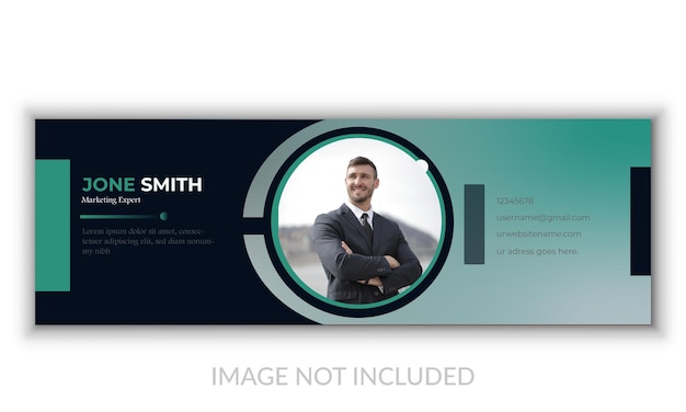 Marketing email signature design or company template