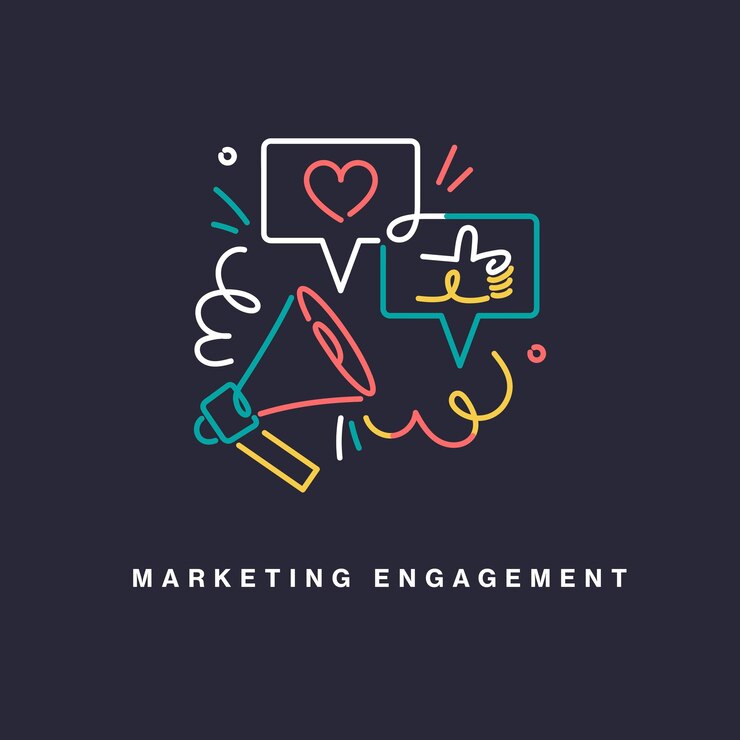 Marketing Engagement Line Icon Social Media Feedback amp Promotion