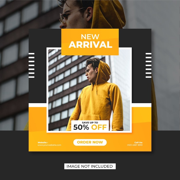 Marketing fashion banner sale social media post template