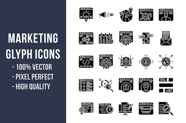 Marketing Glyph Icons