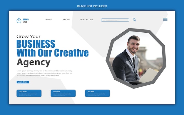 marketing green landing page template design
