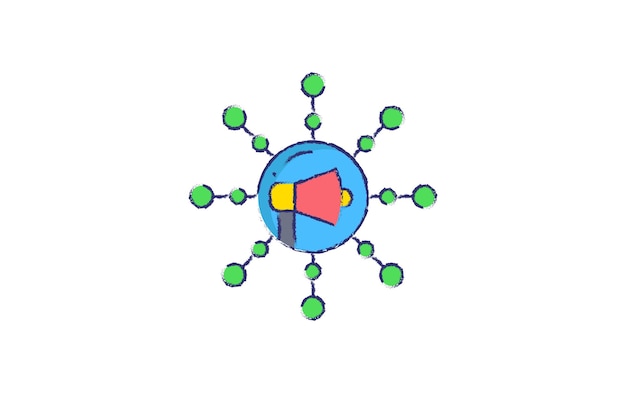 ベクトル マーケティングの手描きのベクトル図