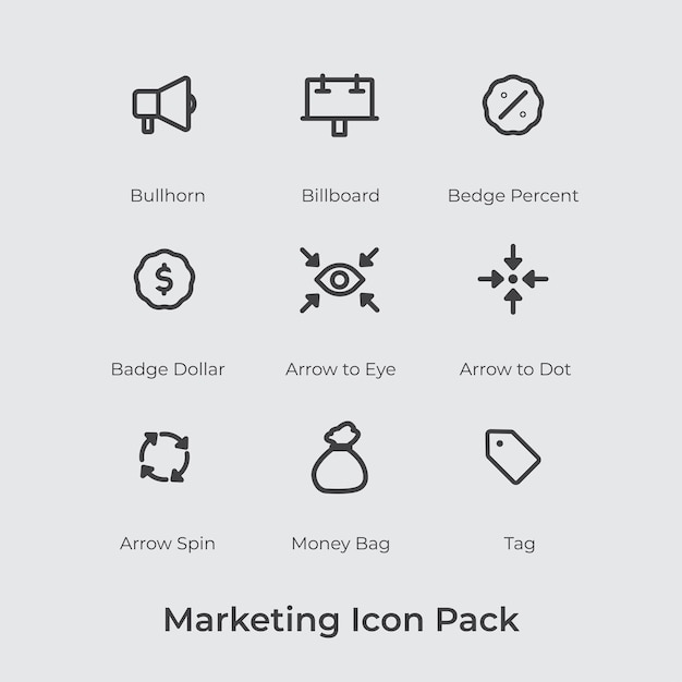 Vector marketing icon pack