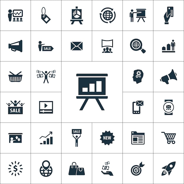 Marketing icons universal set