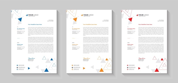 Marketing letterhead Vector template Design06