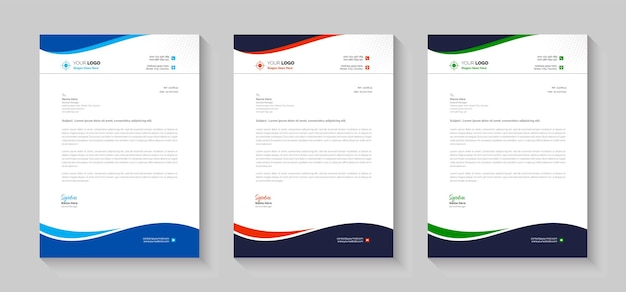 Marketing letterhead Vector template Design07