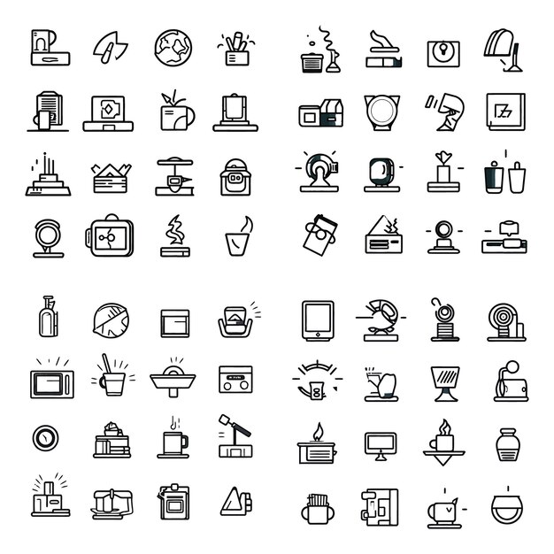 Vector marketing line related icon for presentation digital marketing simple concept icons set