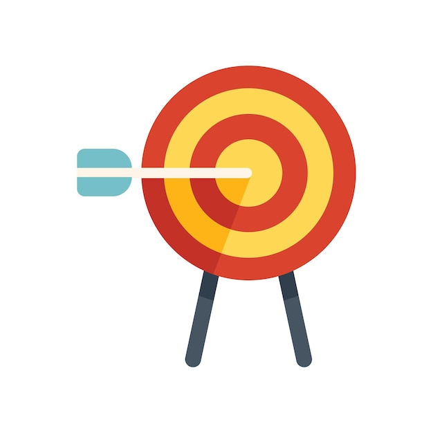 Marketing media target icon flat vector Online strategy Social service isolated