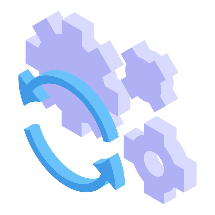 Vector marketing process icon isometric of marketing process vector icon for web design isolated on white background
