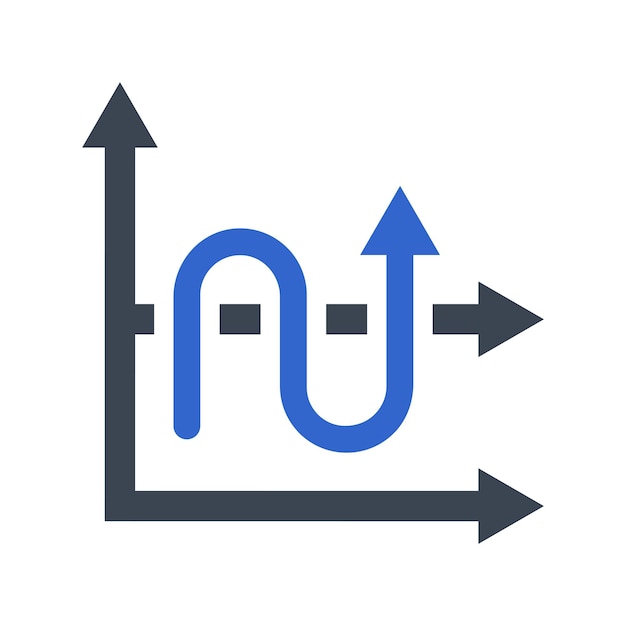 ベクトル マーケティングの進グラフのアイコン