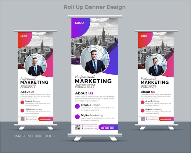 Vector marketing roll up banner design advertisement banner