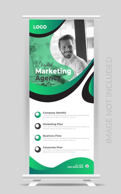 Vector marketing roll up and corporate pull up promotion design template