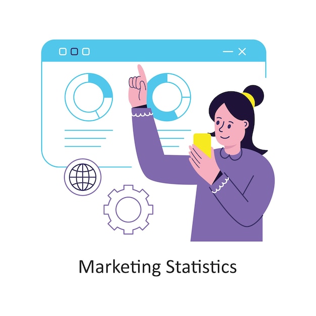 Marketing Statistics flat style design vector stock illustrations