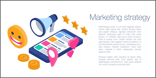 Marketing strategie concept banner