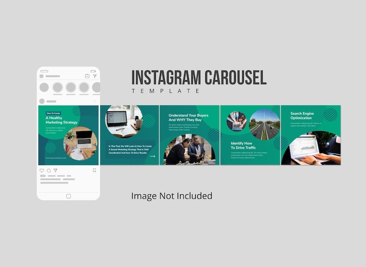 Vector marketing strategy for instagram carousel post