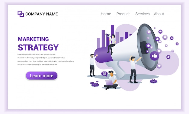 Marketing strategy landing page.