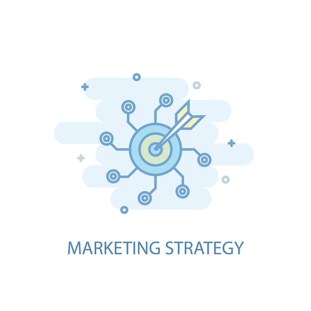 Marketing strategy line concept. Simple line icon, colored illustration. marketing strategy symbol flat design. Can be used for UI/UX