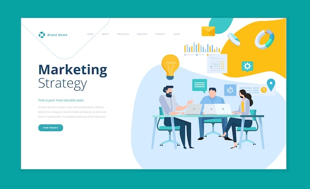 Vector marketing strategy website template