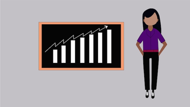 Vector marketing strategy women character flat line art