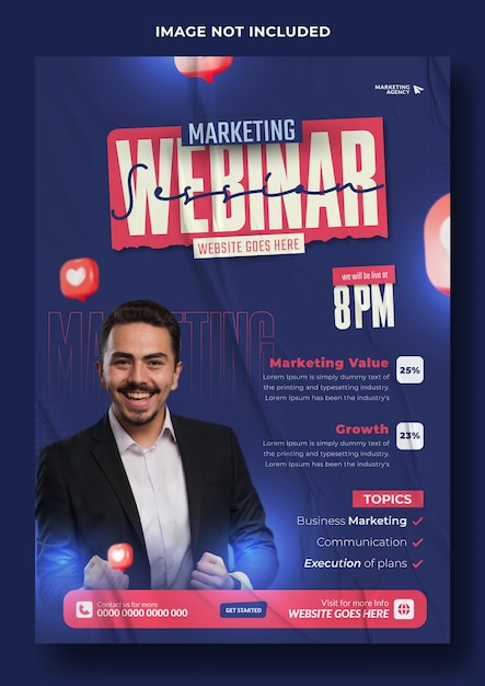 Marketing webinar flyer sjabloon ontwerp