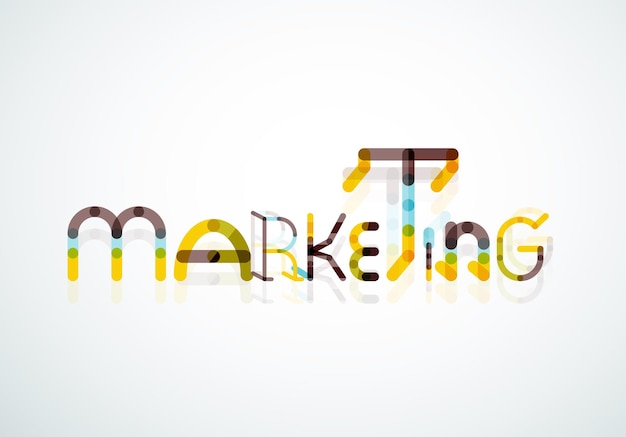 Marketing word font concept