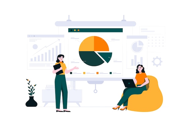 Marketinganalyse Concept Platte illustratie