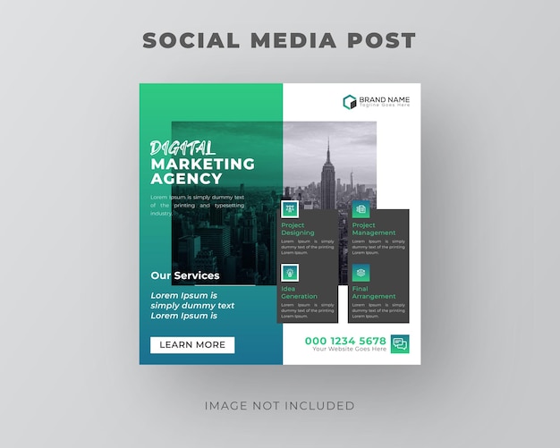 Marketingbureau moderne zakelijke geometrische web vierkante flyer sociale media post webbannerontwerp
