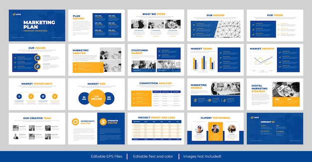 Marketingplan sjablonen powerpoint presentatie