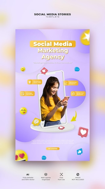 Marketingsjabloon voor sociale media voor verhalen op sociale media
