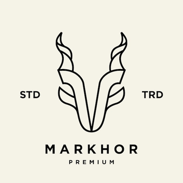 Vettore ispirazione per la progettazione del logo dell'animale a testa di markhor